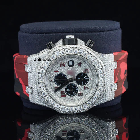 Luxury Fully Iced Out Moissanite Chronograph Watch for Men