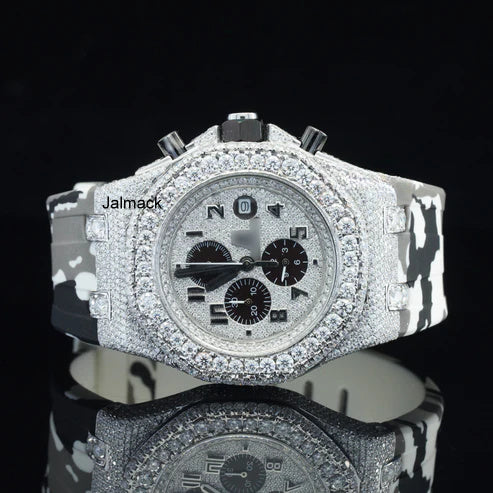 Luxury Fully Iced Out Moissanite Chronograph Watch for Men