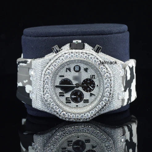 Luxury Fully Iced Out Moissanite Chronograph Watch for Men