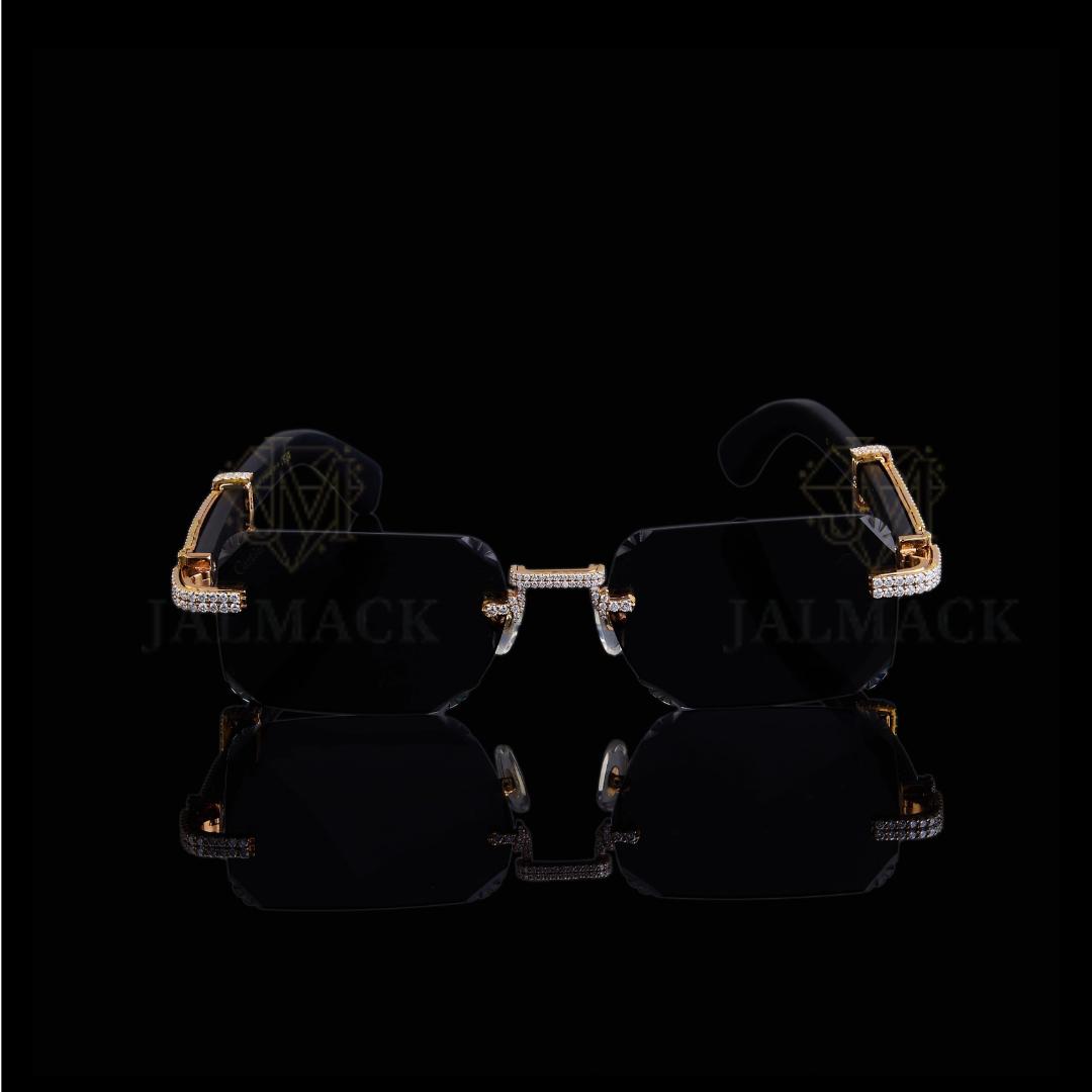 Luxury Black Diamond Rimless Sunglasses
