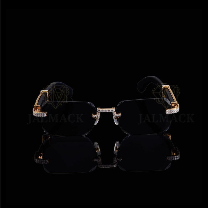 Luxury Black Diamond Rimless Sunglasses