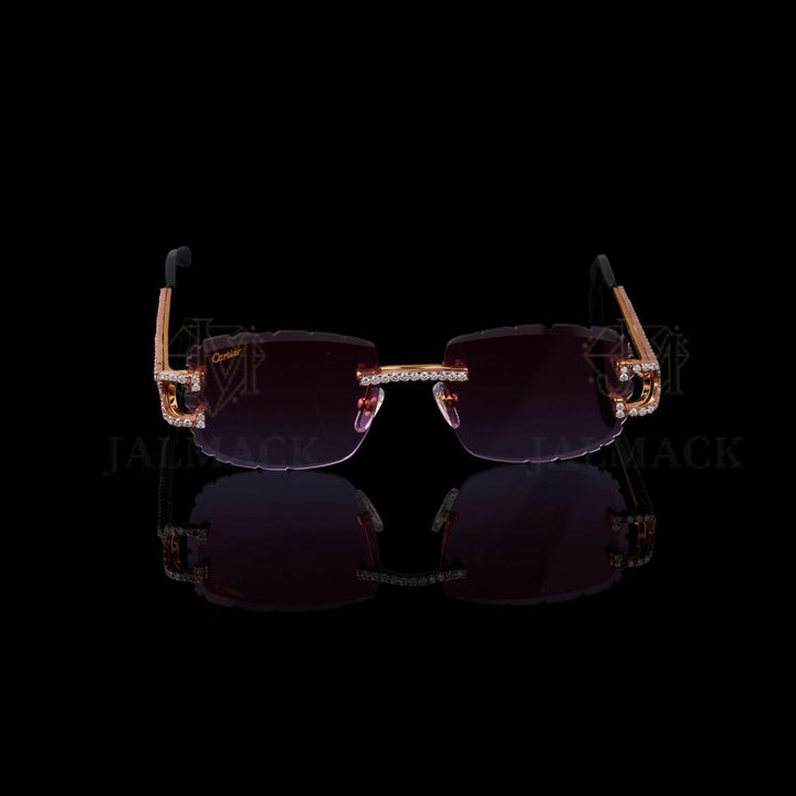 Luxury Purple Lens Moissanite Sunglasses