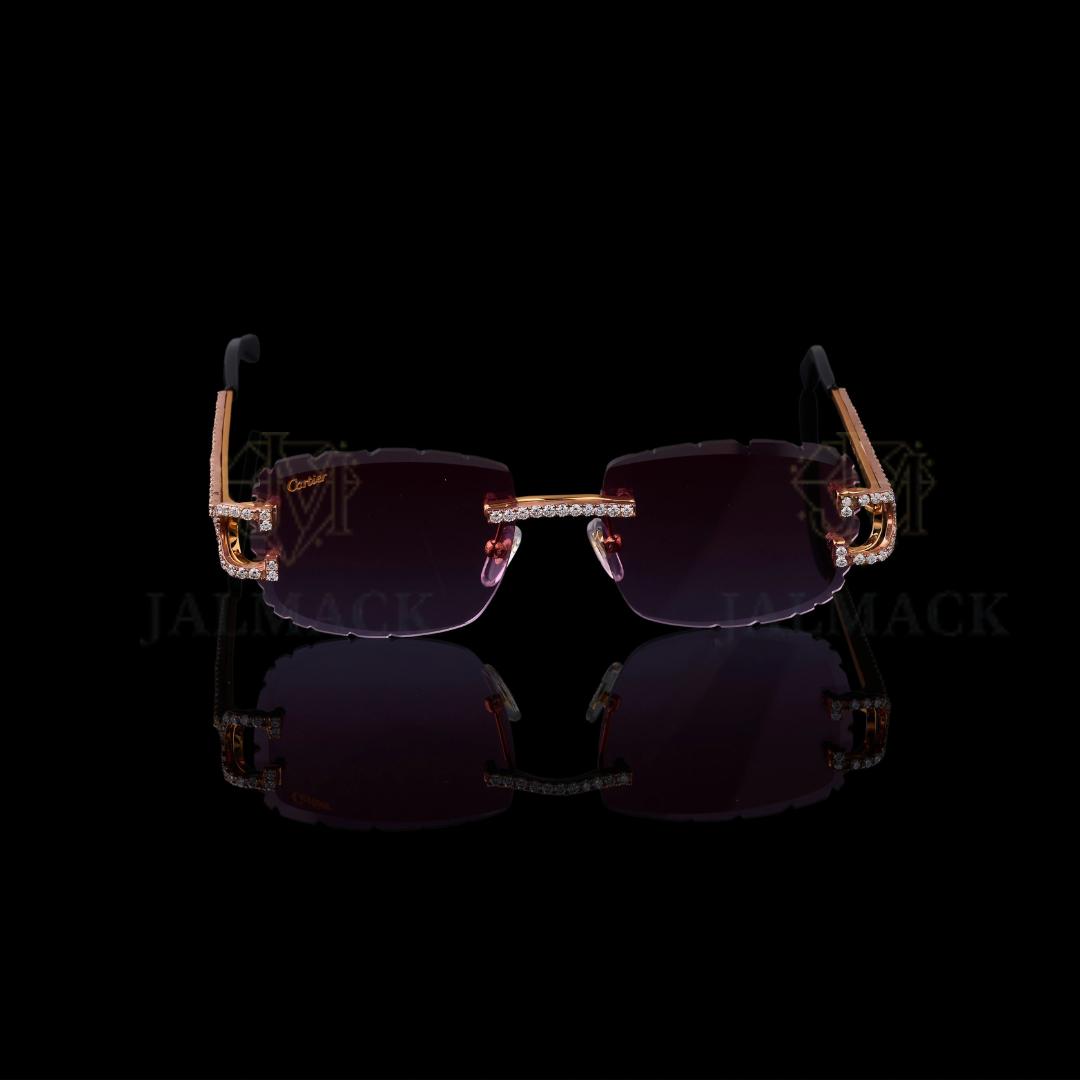 Luxury Purple Lens Moissanite Sunglasses