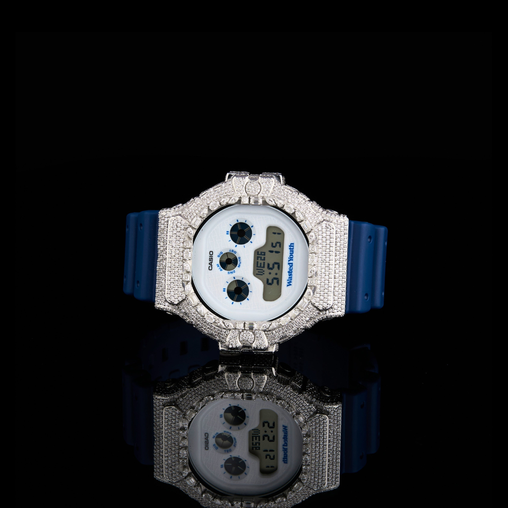 Blue Ice Edition G-Shock VVS Moissanite Sport Watch