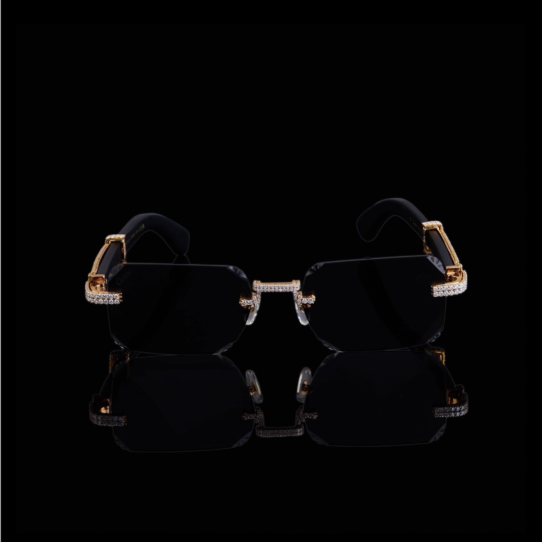 Luxury Black Diamond Rimless Sunglasses