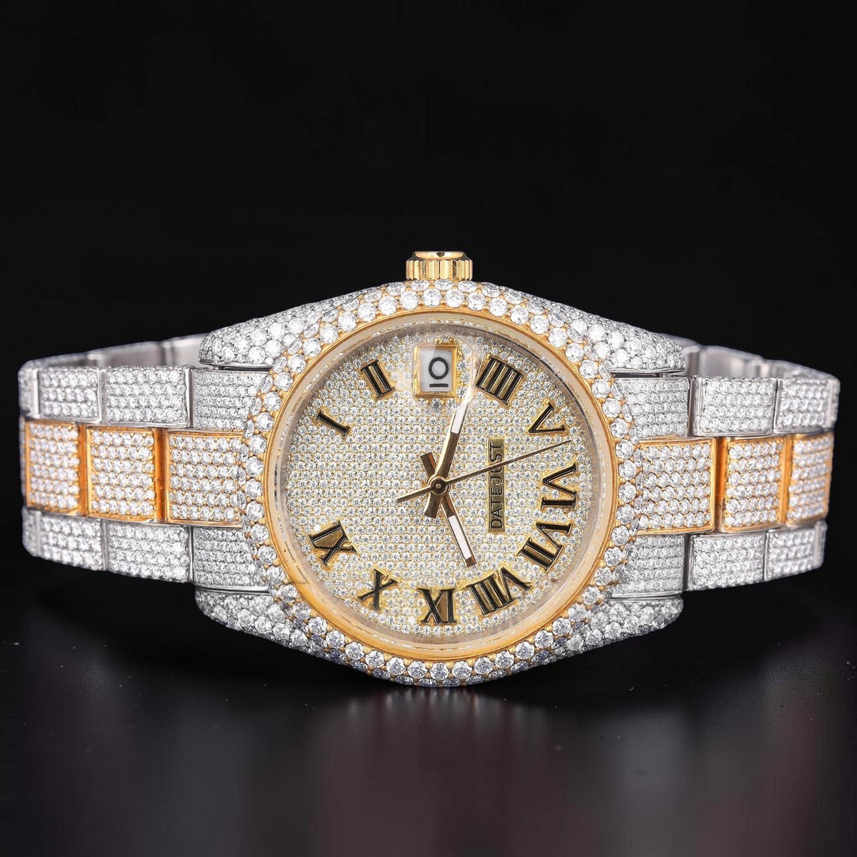 Timeless Luxury Gold Two Tone Moissanite Watch