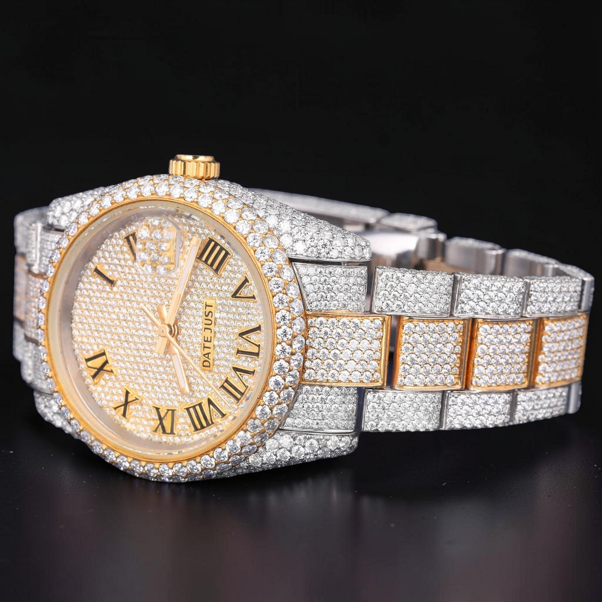 Timeless Luxury Gold Two Tone Moissanite Watch