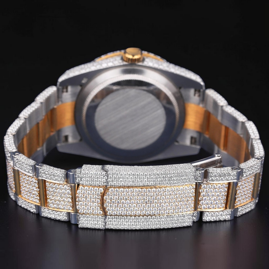 Timeless Luxury Gold Two Tone Moissanite Watch