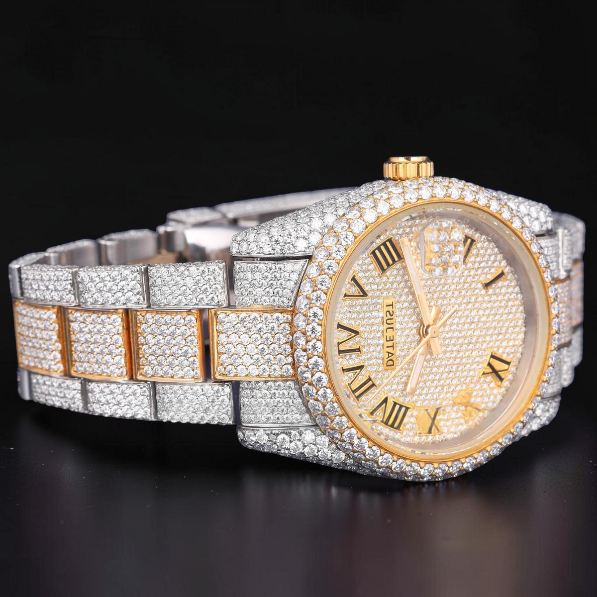 Timeless Luxury Gold Two Tone Moissanite Watch