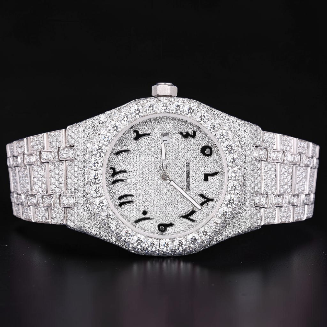 Luxury Arabic Dial Moissanite Automatic Watch
