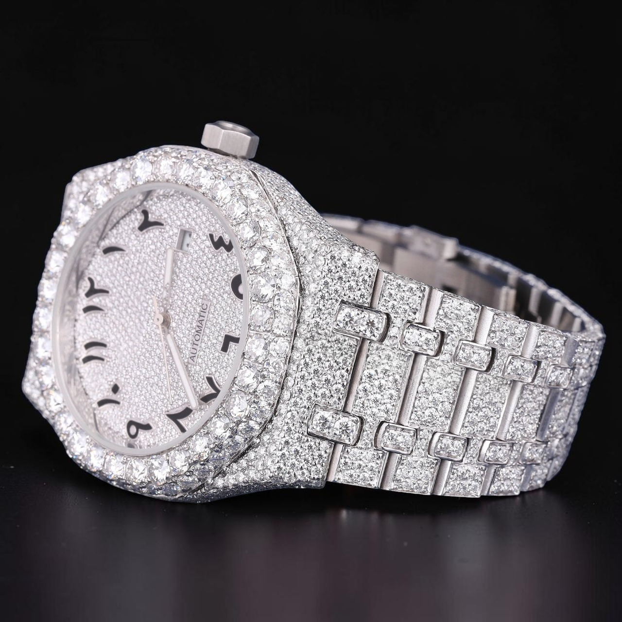 Luxury Arabic Dial Moissanite Automatic Watch