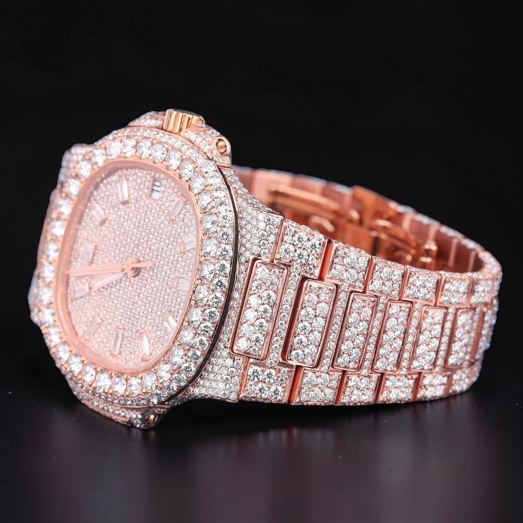 Luxury Rose Gold Moissanite Automatic Watch