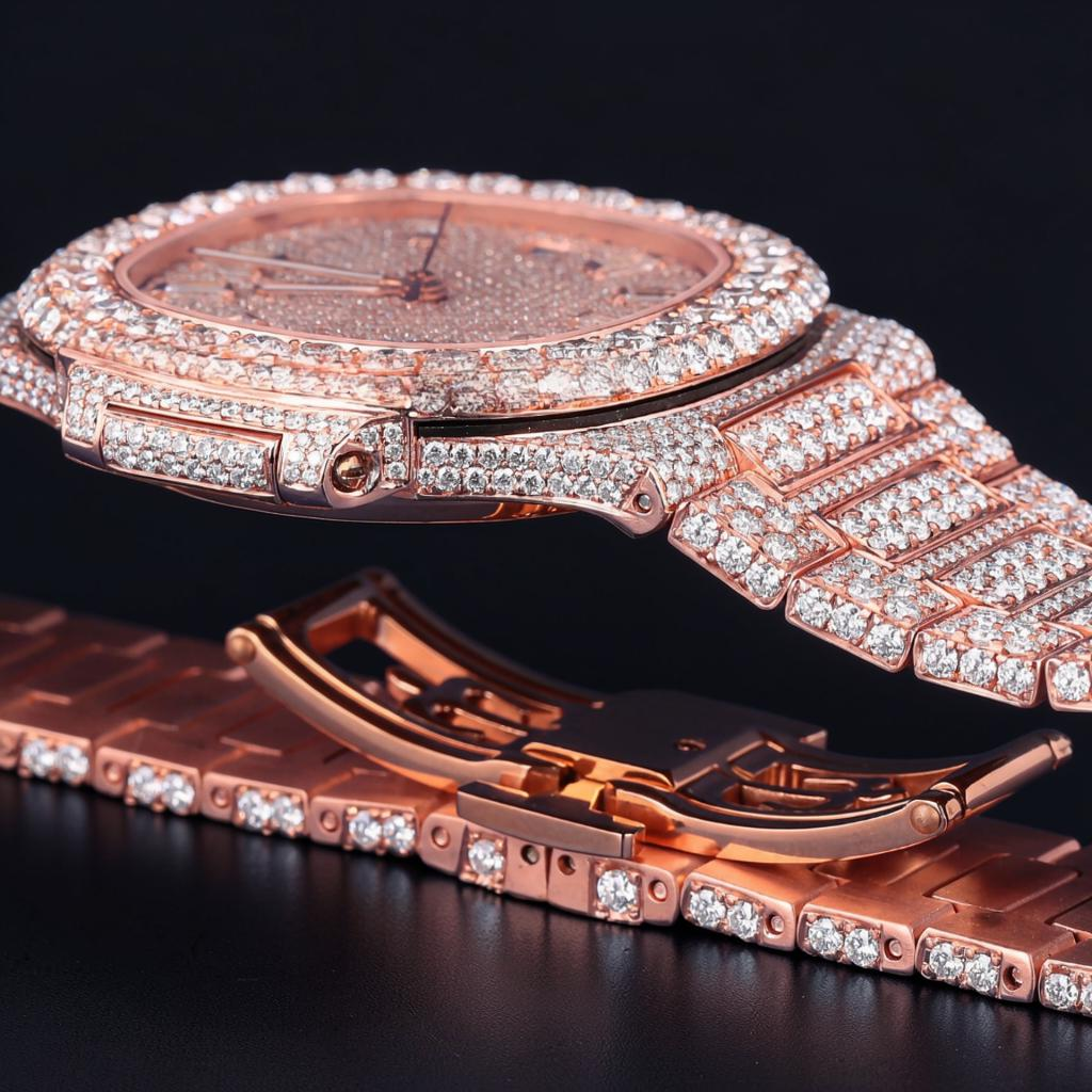 Luxury Rose Gold Moissanite Automatic Watch