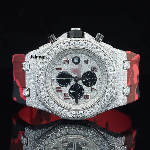 Luxury Fully Iced Out Moissanite Chronograph Watch for Men