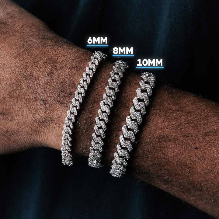 VVS Moissanite Cuban Link Bracelet 10MM 925 Sterling Silver Fully Iced Out Hip Hop Luxury Bracelet
