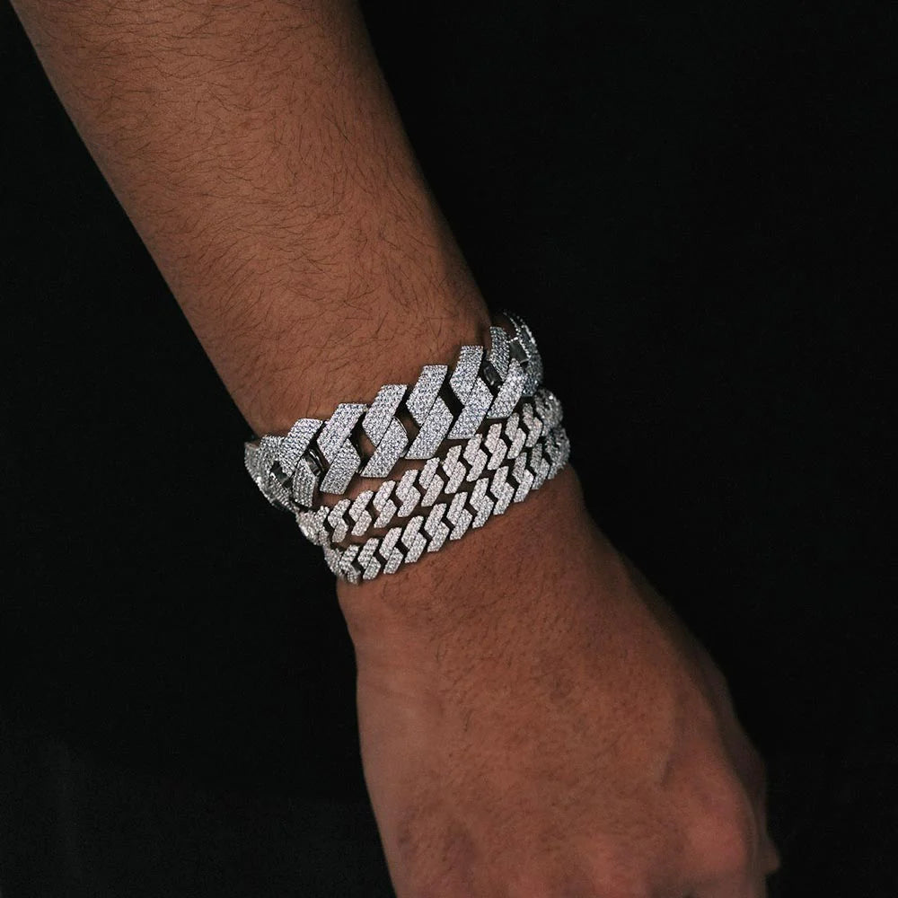 VVS Moissanite Cuban Link Bracelet 10MM 925 Sterling Silver Fully Iced Out Hip Hop Luxury Bracelet