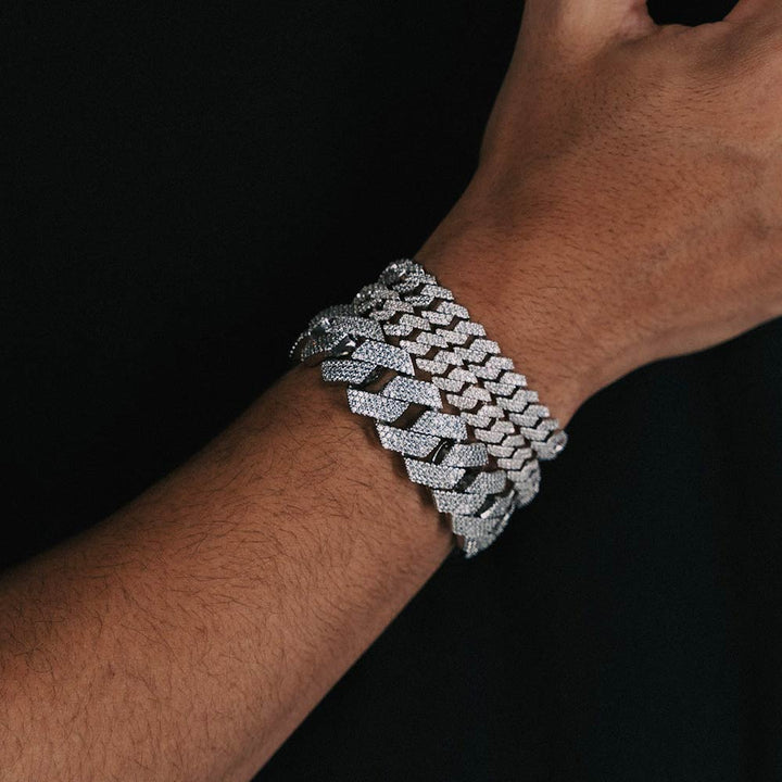 VVS Moissanite Cuban Link Bracelet 10MM 925 Sterling Silver Fully Iced Out Hip Hop Luxury Bracelet