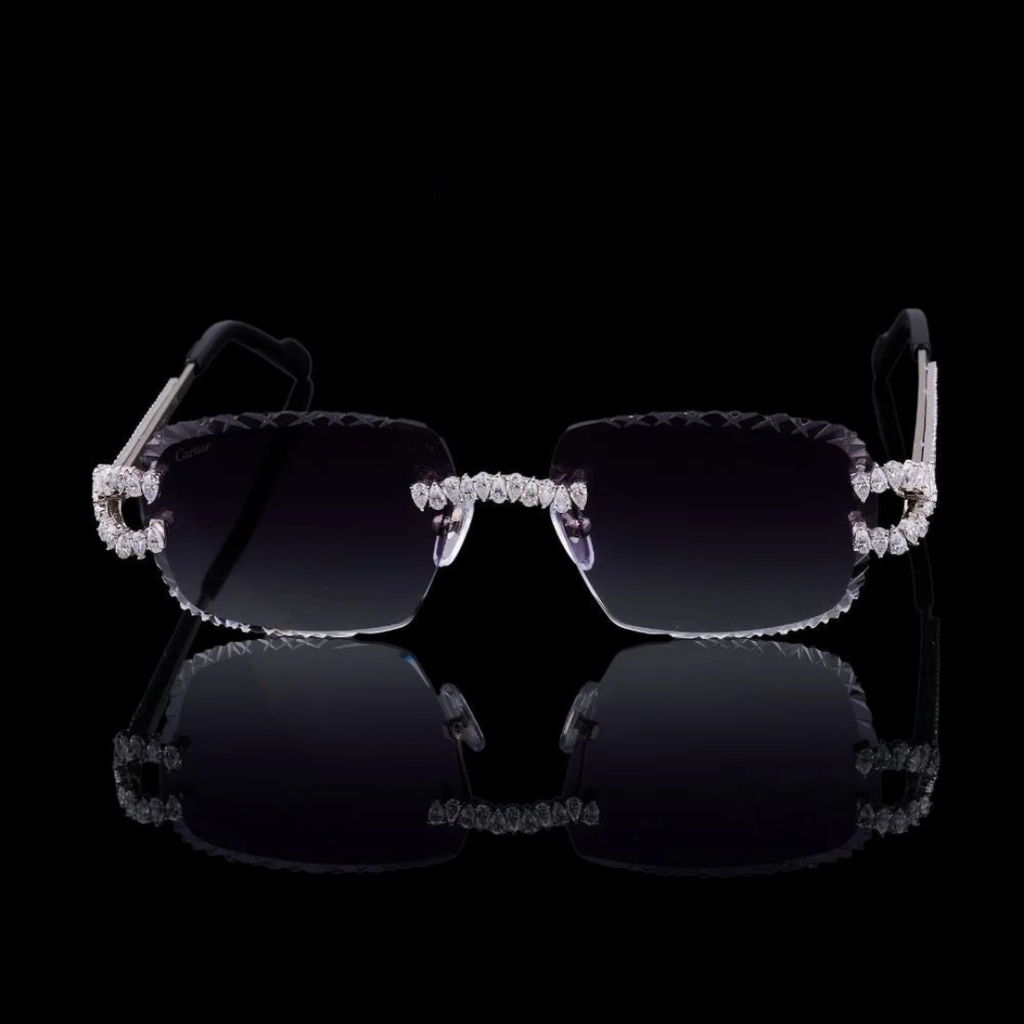 Royal Pear Cut Moissanite Luxury Rimless Sunglasses