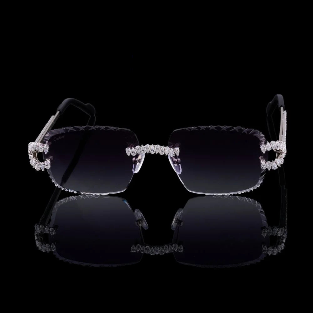 Royal Pear Cut Moissanite Luxury Rimless Sunglasses