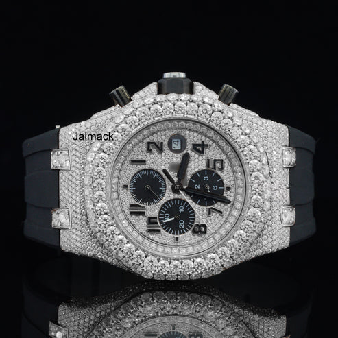 Luxury Fully Iced Out Rose Gold Moissanite Chronograph Watch for Men