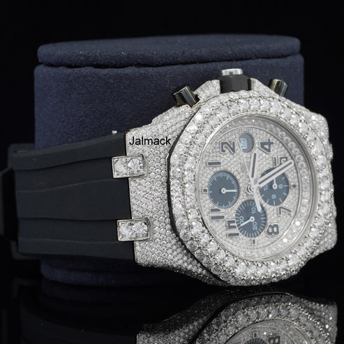 Luxury Fully Iced Out Rose Gold Moissanite Chronograph Watch for Men