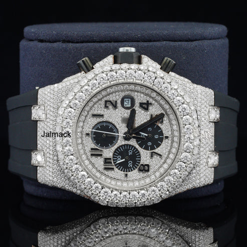 Luxury Fully Iced Out Rose Gold Moissanite Chronograph Watch for Men