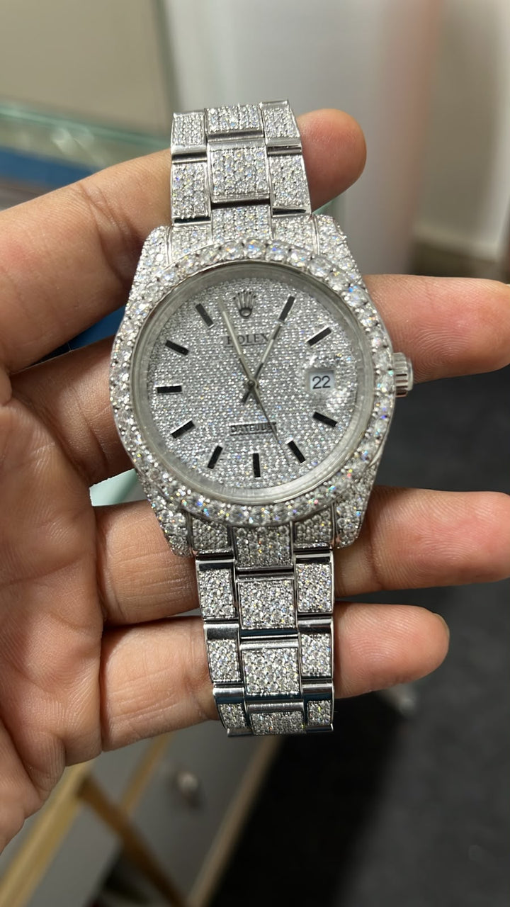 3 watches Rolex Full White, Ap Blue Rubber Band & Rose and White Patek