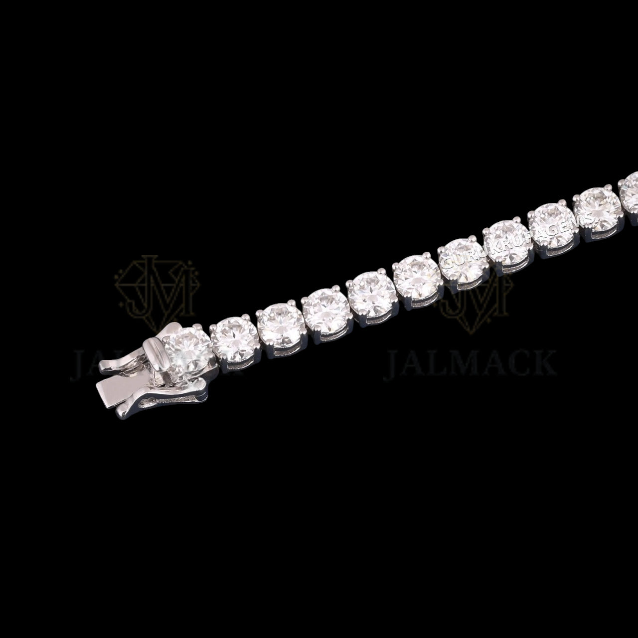 Silver Round Cut Moissanite Tennis Bracelet VVS1 D Color