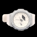 Royal White Dial & Strap Iced G-Shock Moissanite Watch