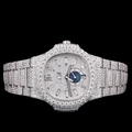 Luxury Silver Baguette Moissanite Automatic Watch VVS1 D Color Fully Iced Out