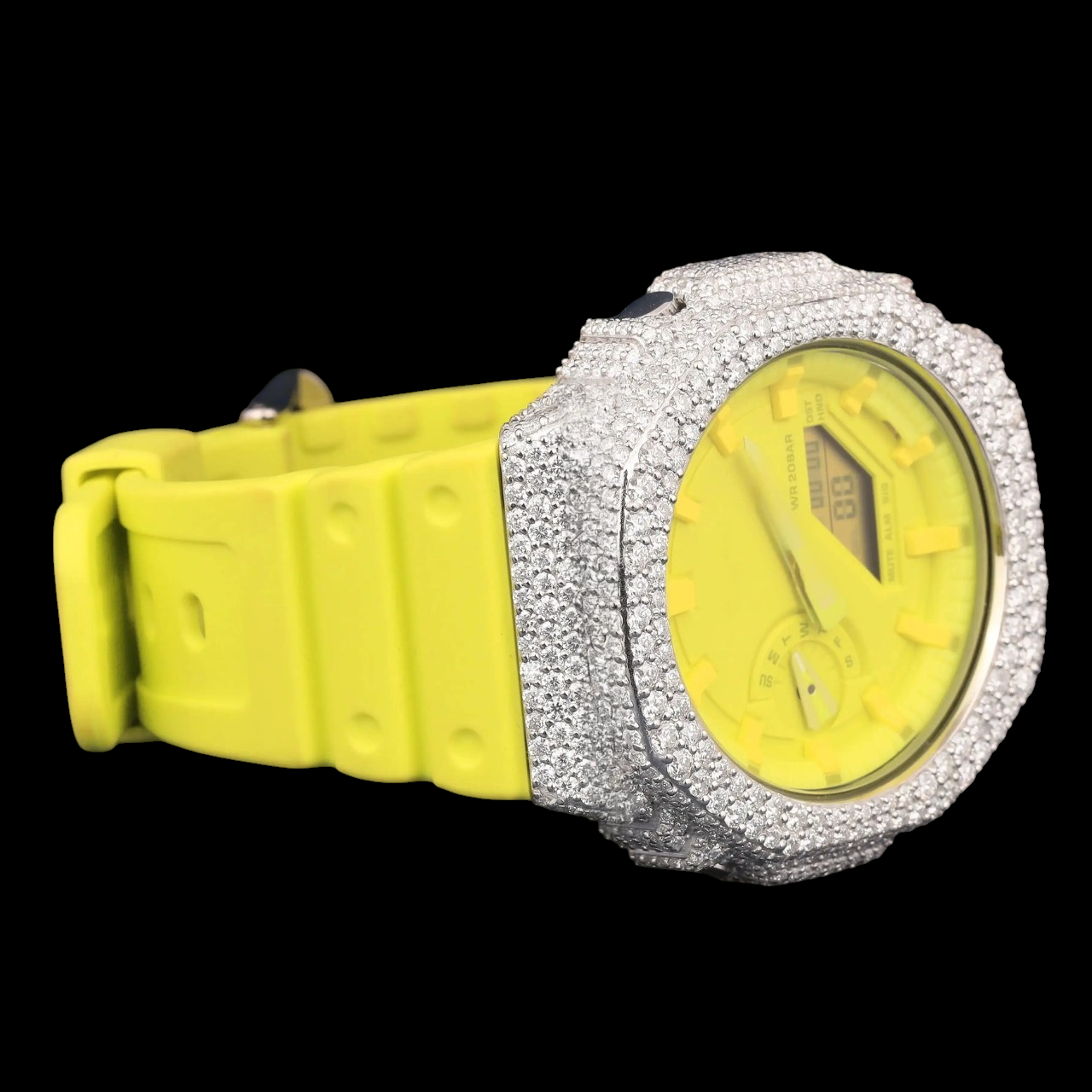 Yellow Ice G-Shock VVS Moissanite Luxury Watch