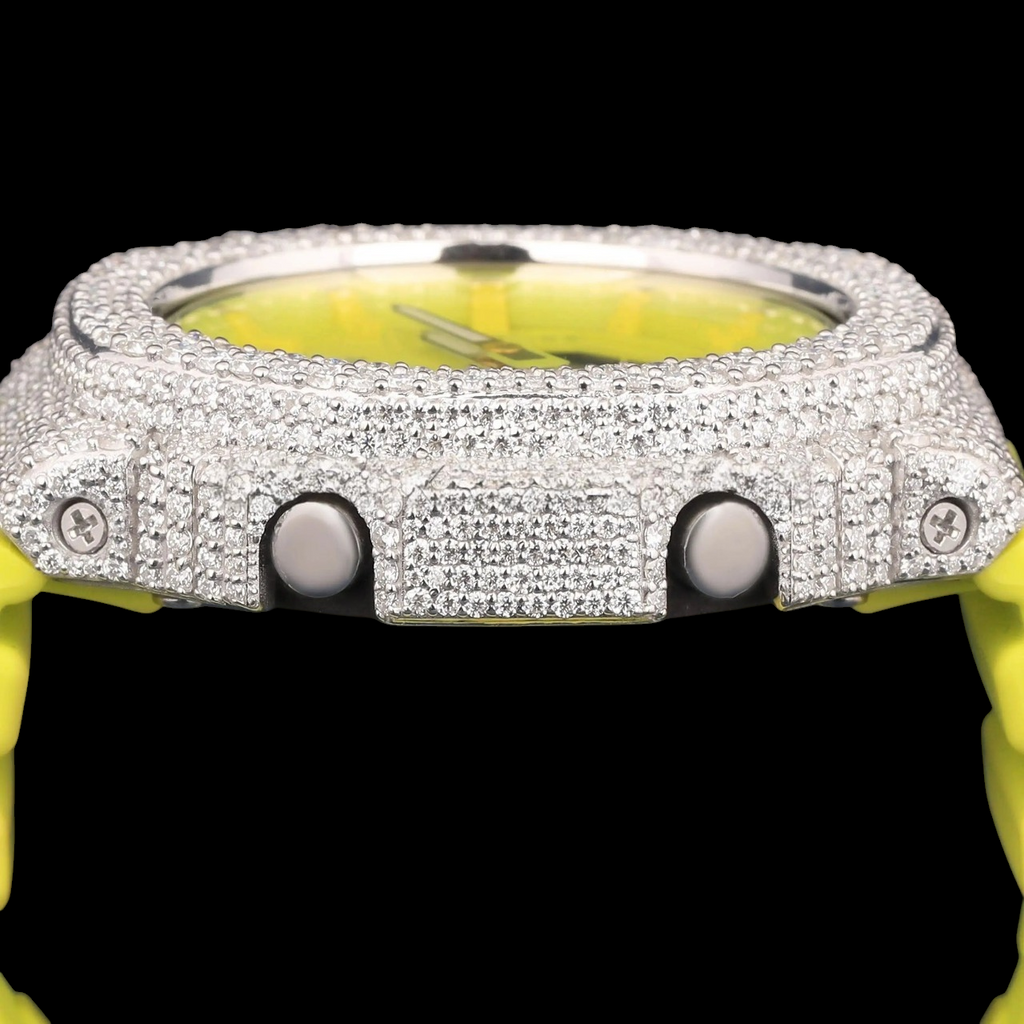Yellow Ice G-Shock VVS Moissanite Luxury Watch