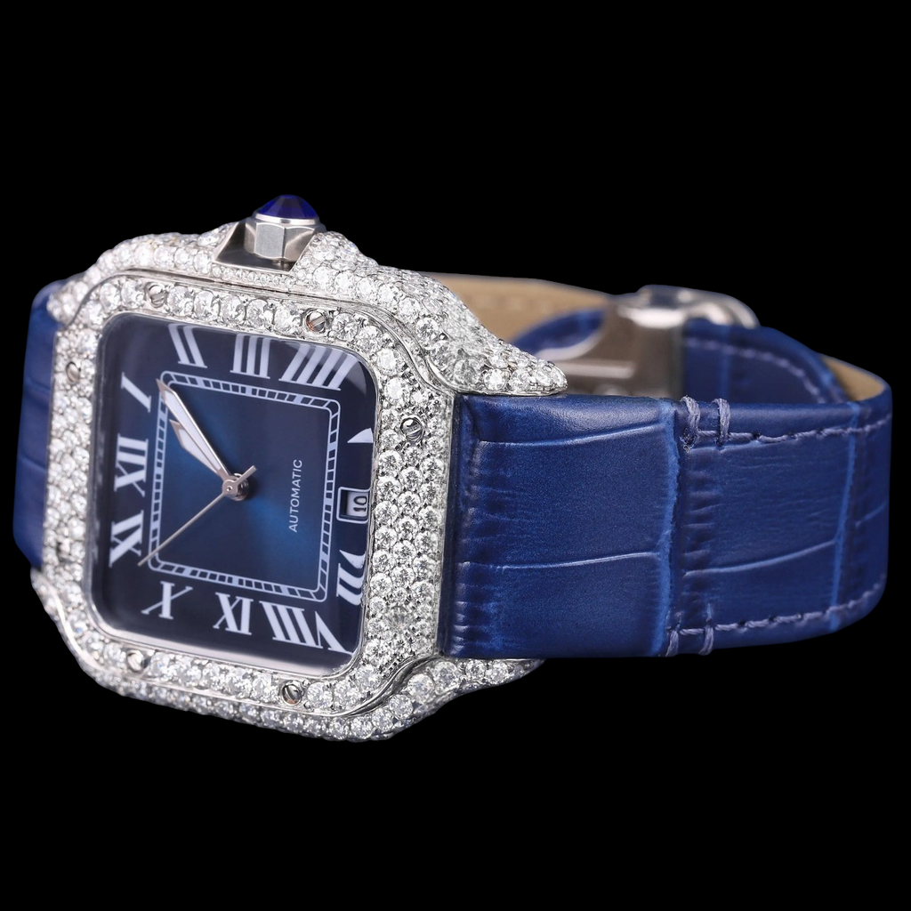 Royal Blue Dial VVS Moissanite Luxury Automatic Watch