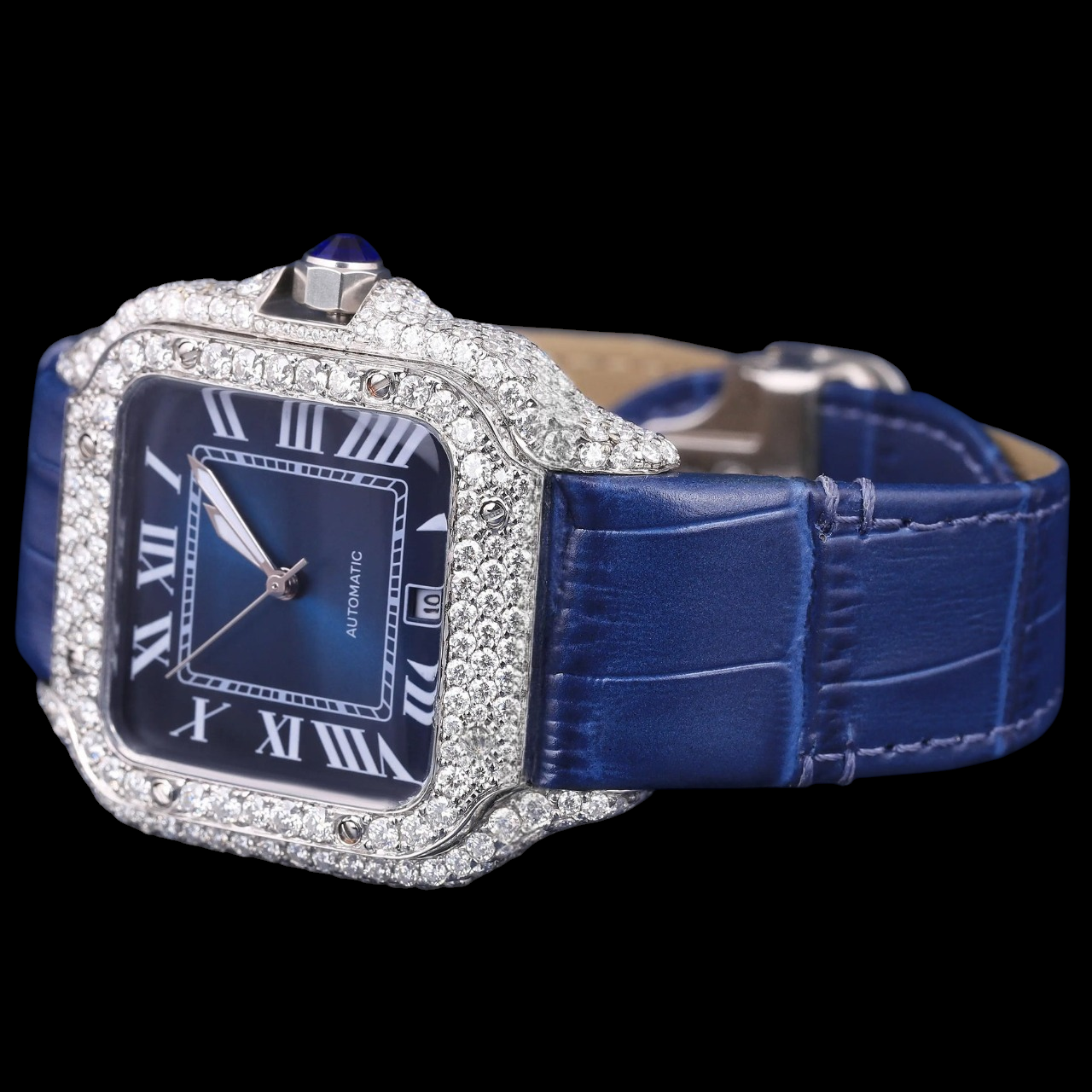 Royal Blue Dial VVS Moissanite Luxury Automatic Watch