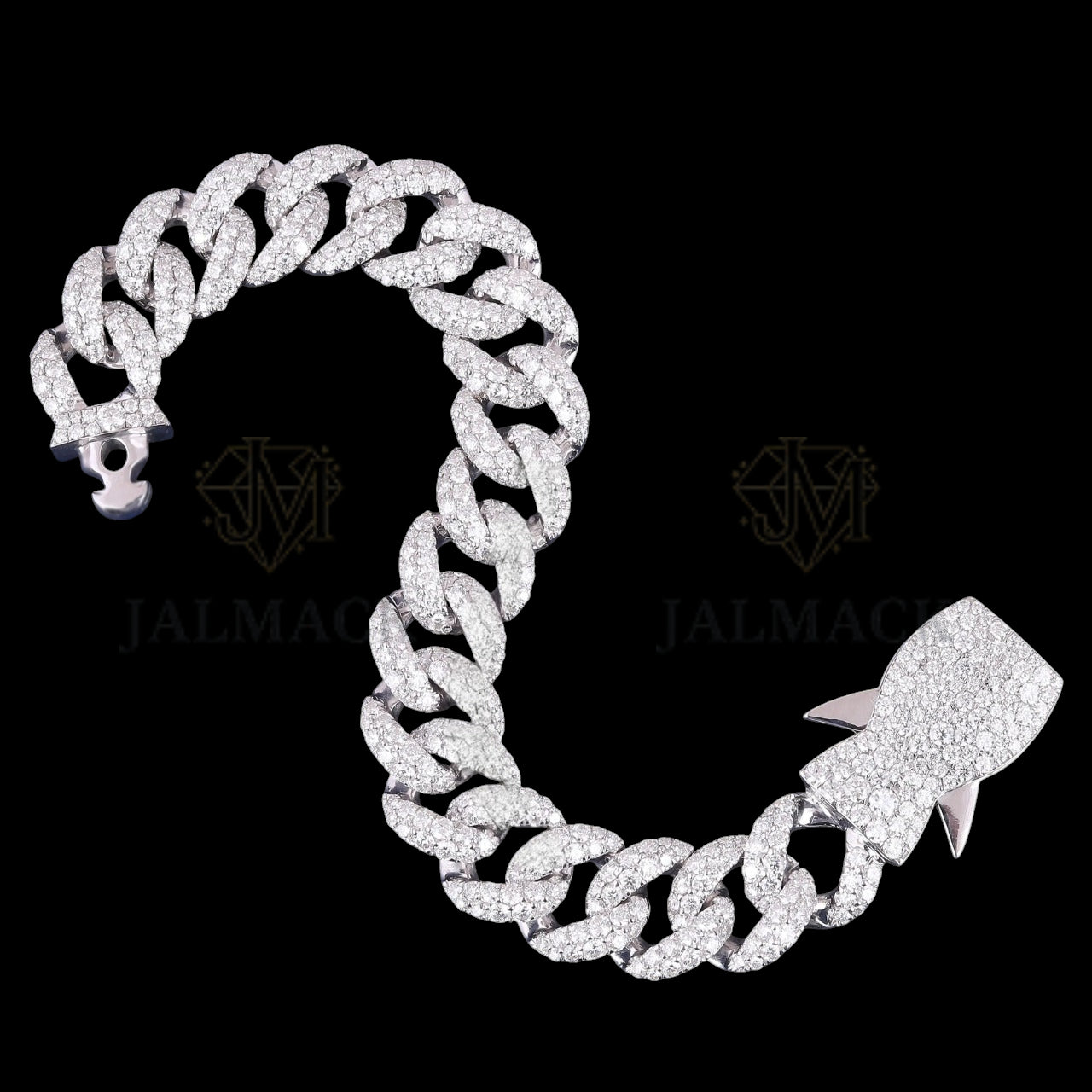 Luxury Silver Moissanite Miami Cuban Bracelet VVS1 Fully Iced Out