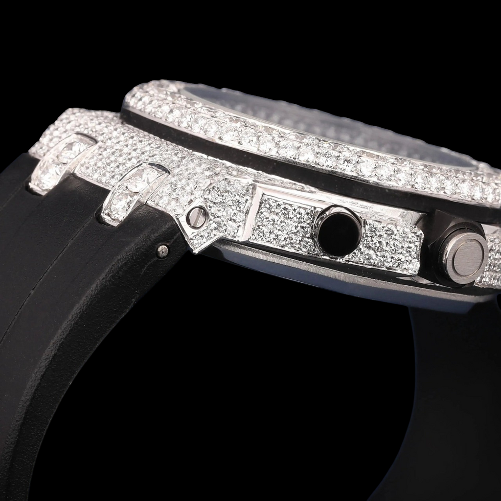 Black Numeral Moissanite Chronograph Watch