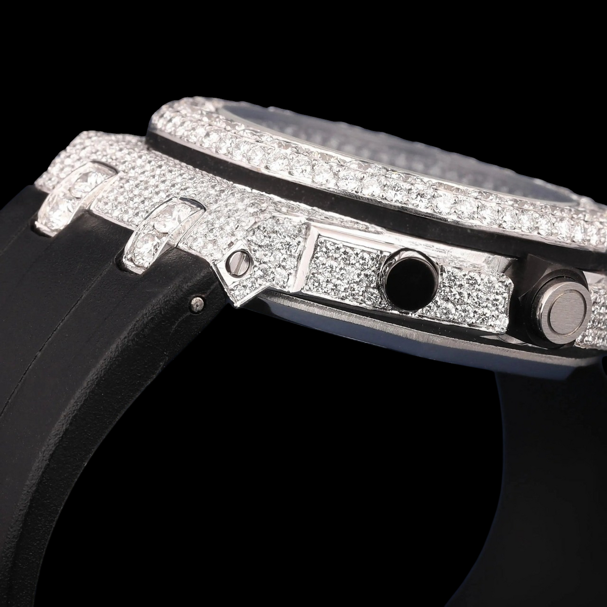 Black Numeral Moissanite Chronograph Watch