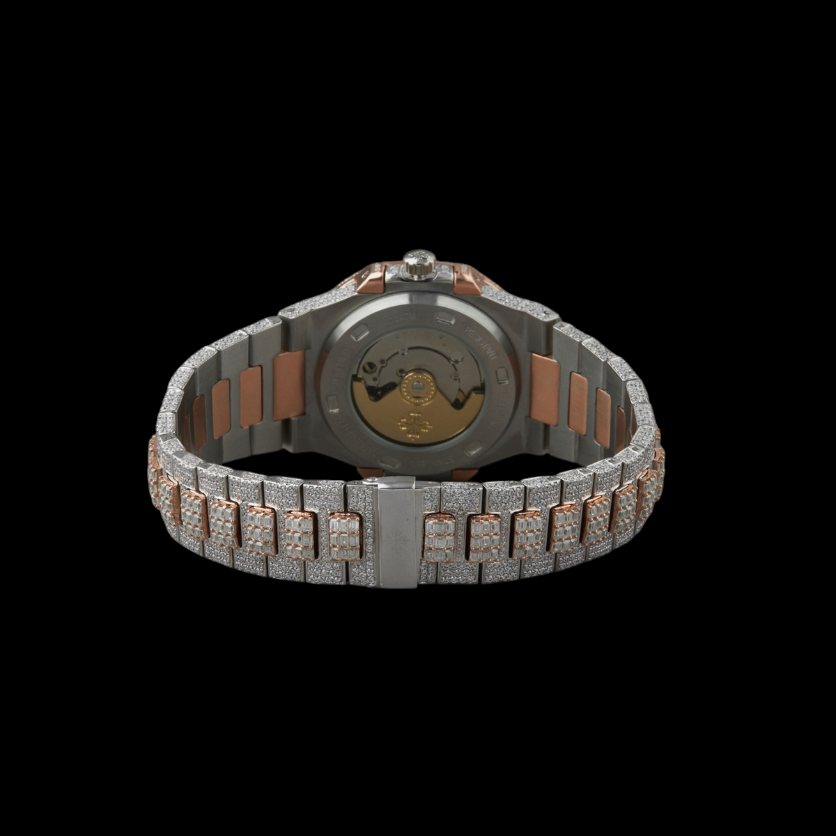 Silver Markerless Baguette & Round Moissanite Watch