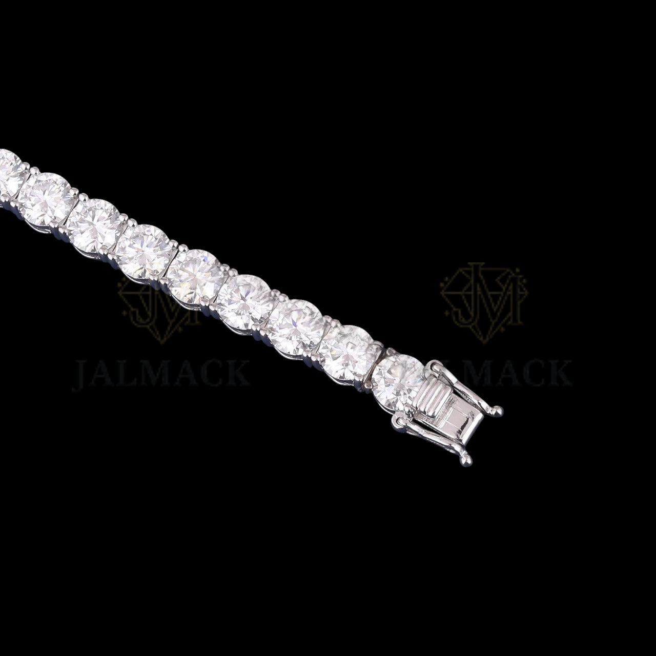 Round Cut Moissanite Tennis Bracelet VVS1 D Color 925 Silver