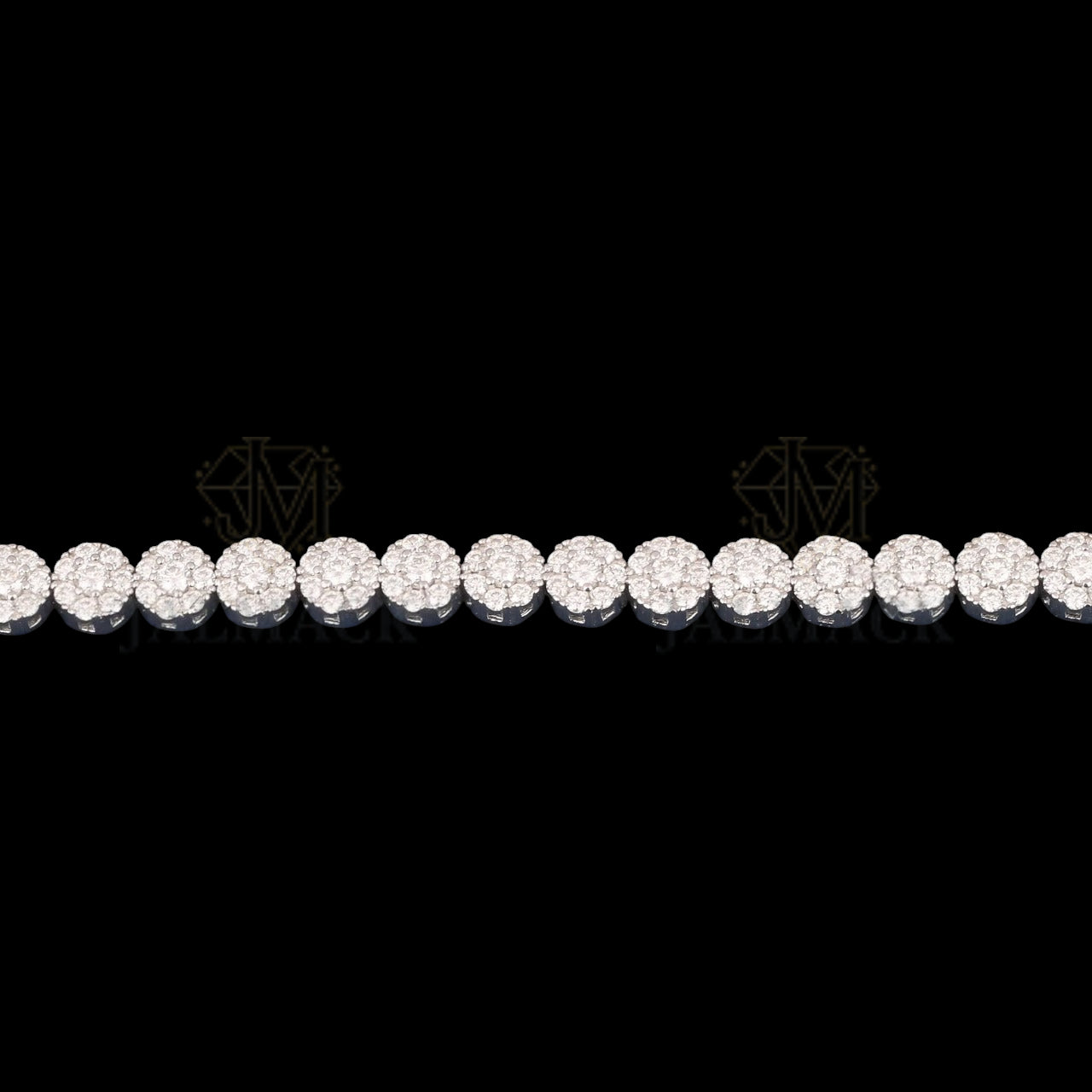 Silver Round Cluster Moissanite Tennis Bracelet VVS1 D Color