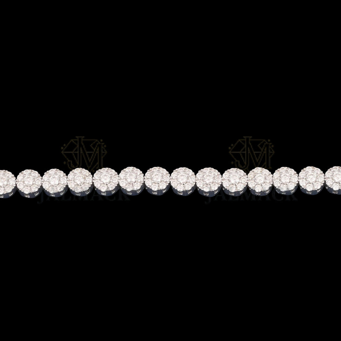 Silver Round Cluster Moissanite Tennis Bracelet VVS1 D Color