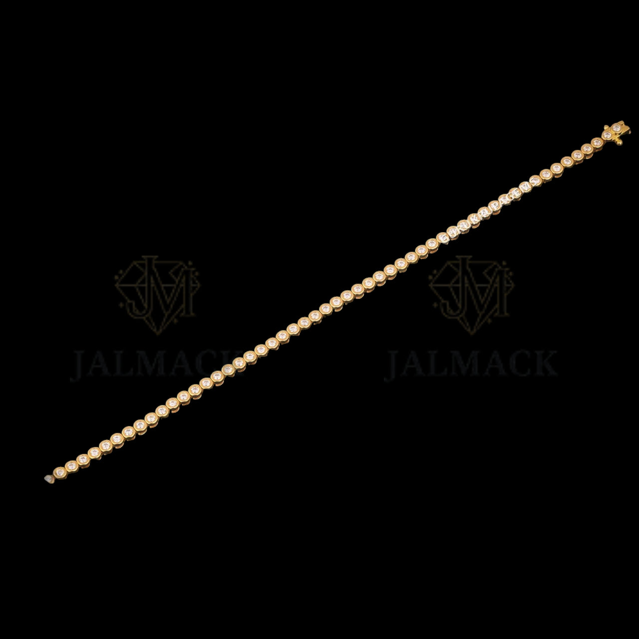 Yellow Gold Bezel Set Moissanite Tennis Bracelet VVS1 D Color