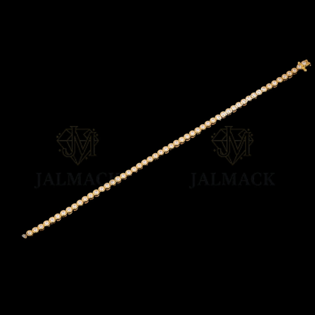 Yellow Gold Bezel Set Moissanite Tennis Bracelet VVS1 D Color