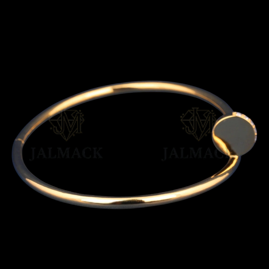 Yellow Gold Nail Moissanite Bangle Bracelet VVS1 D Color