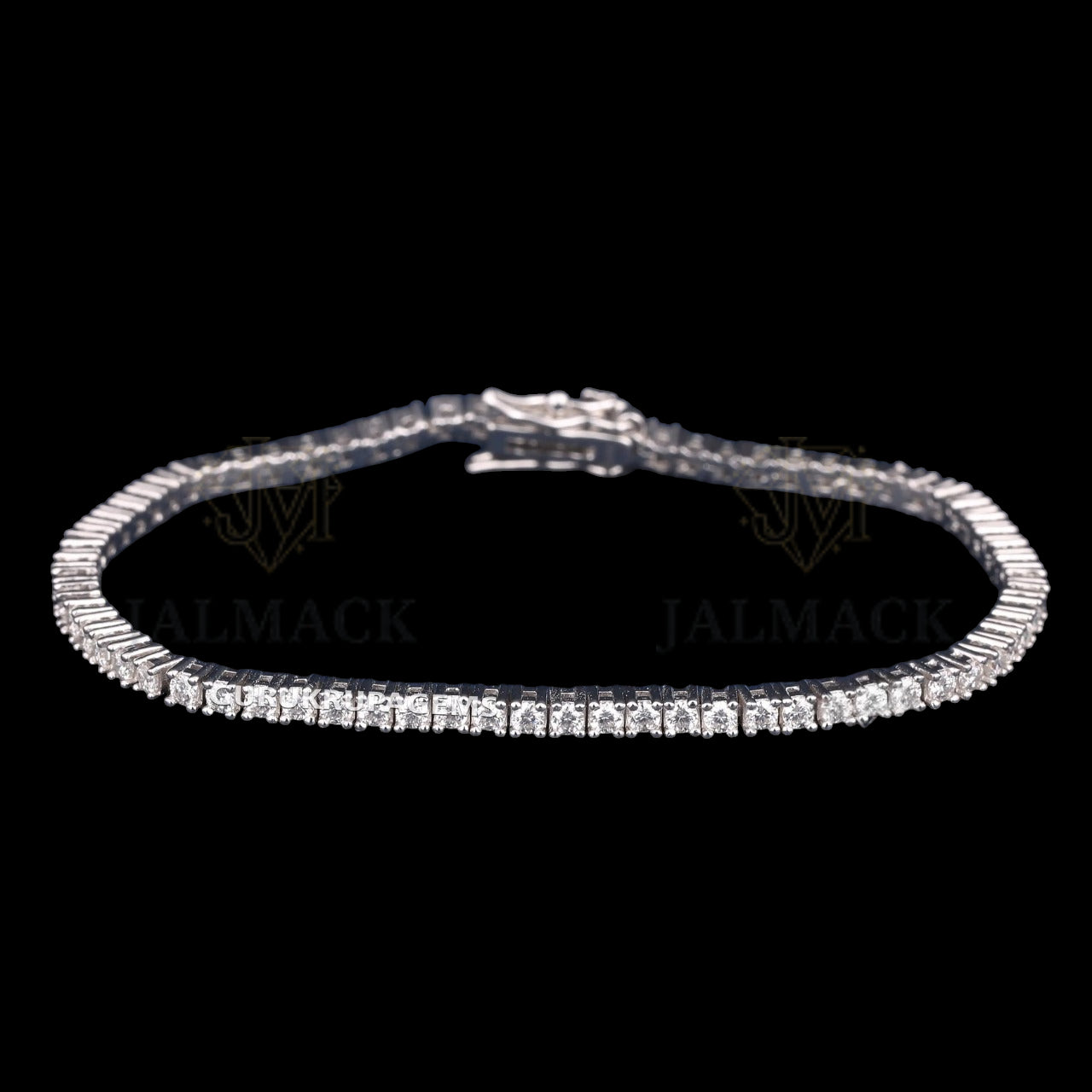 Silver 3MM Round Cut Moissanite Tennis Bracelet VVS1 D Color