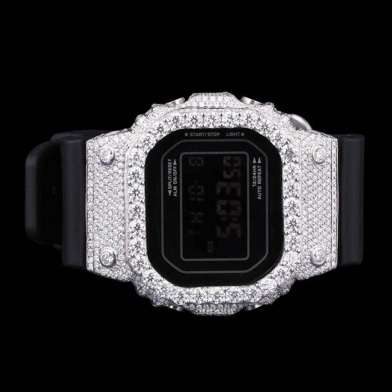 Black Ice Digital G-Shock Iced Moissanite Luxury Watch