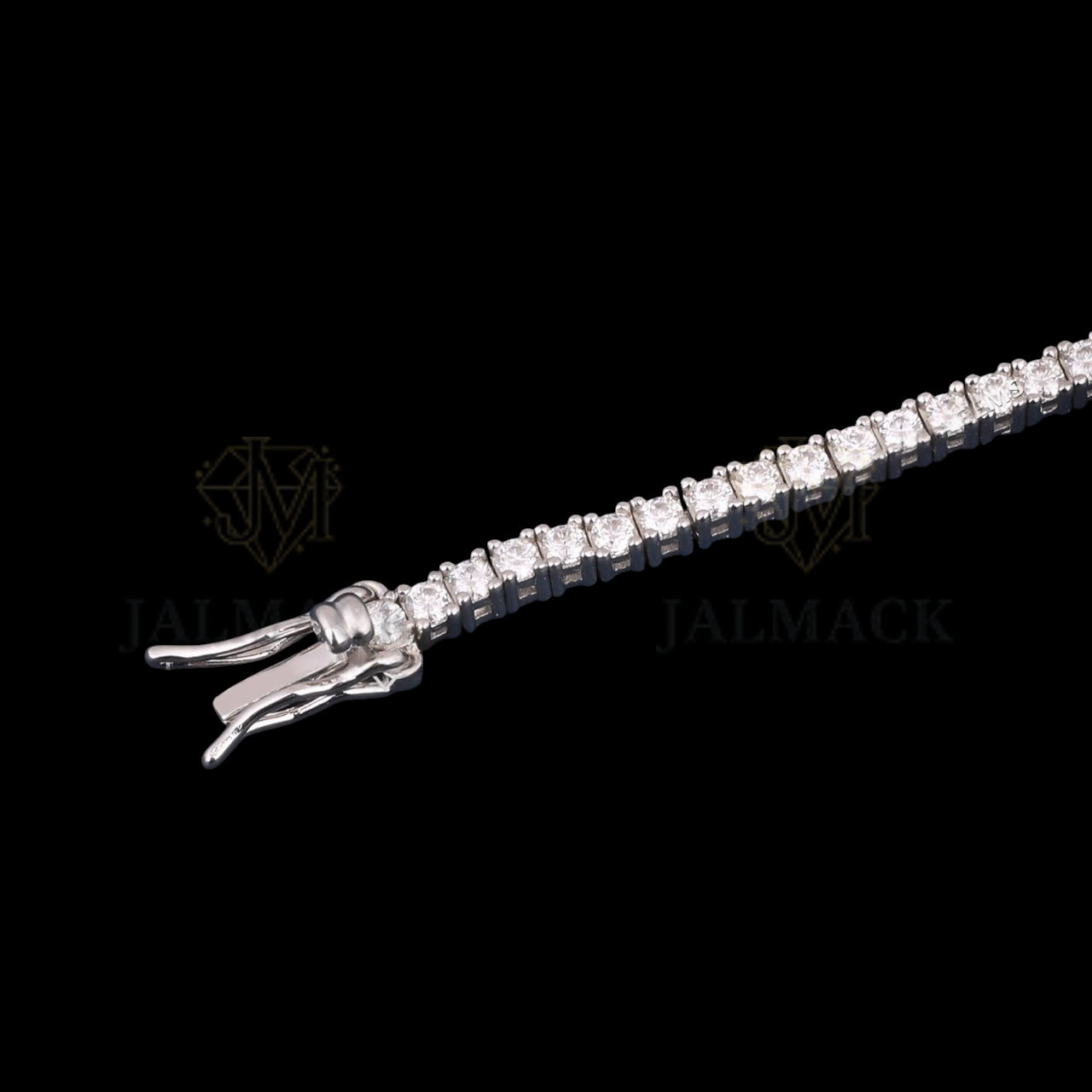 Silver 3MM Round Cut Moissanite Tennis Bracelet VVS1 D Color