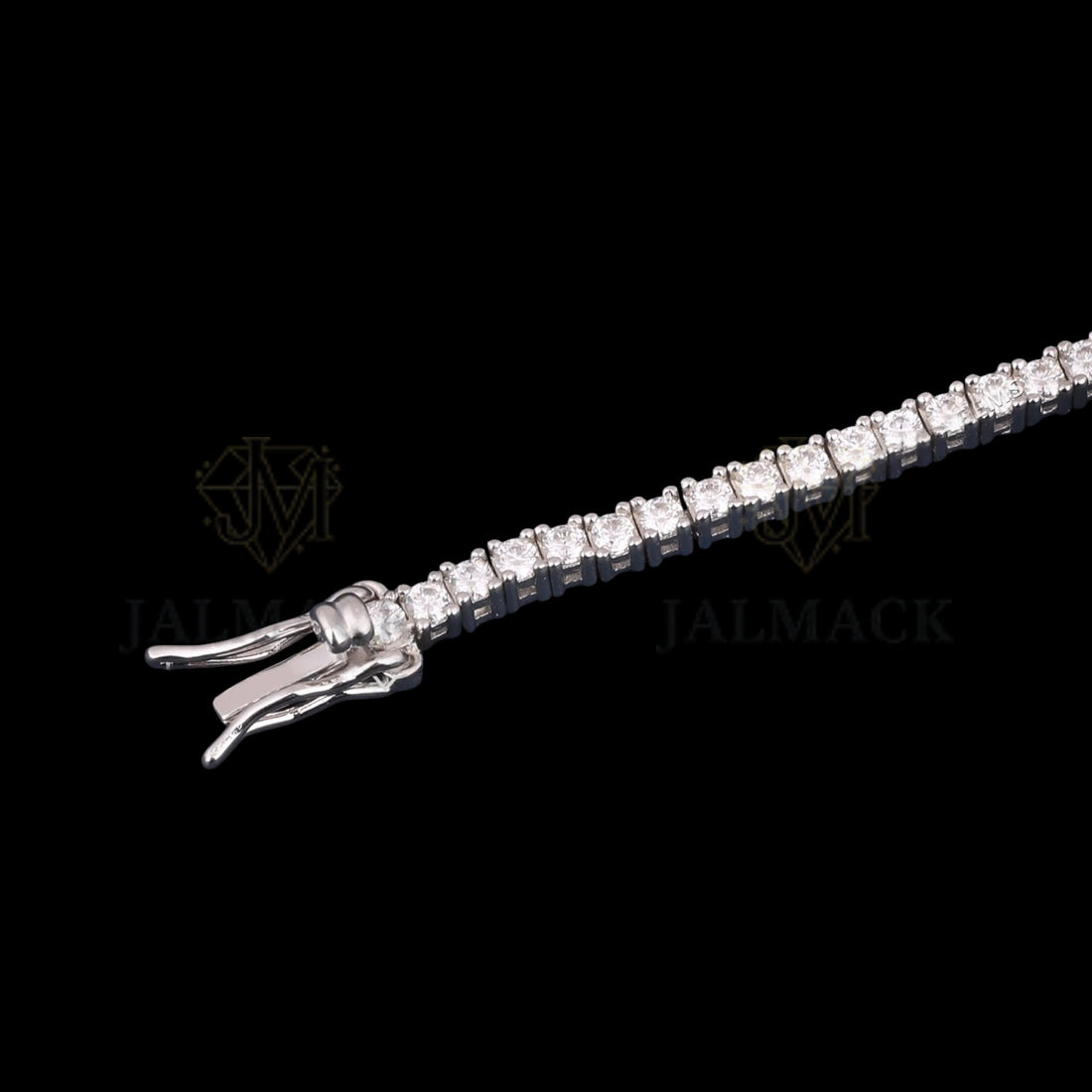 Silver 3MM Round Cut Moissanite Tennis Bracelet VVS1 D Color
