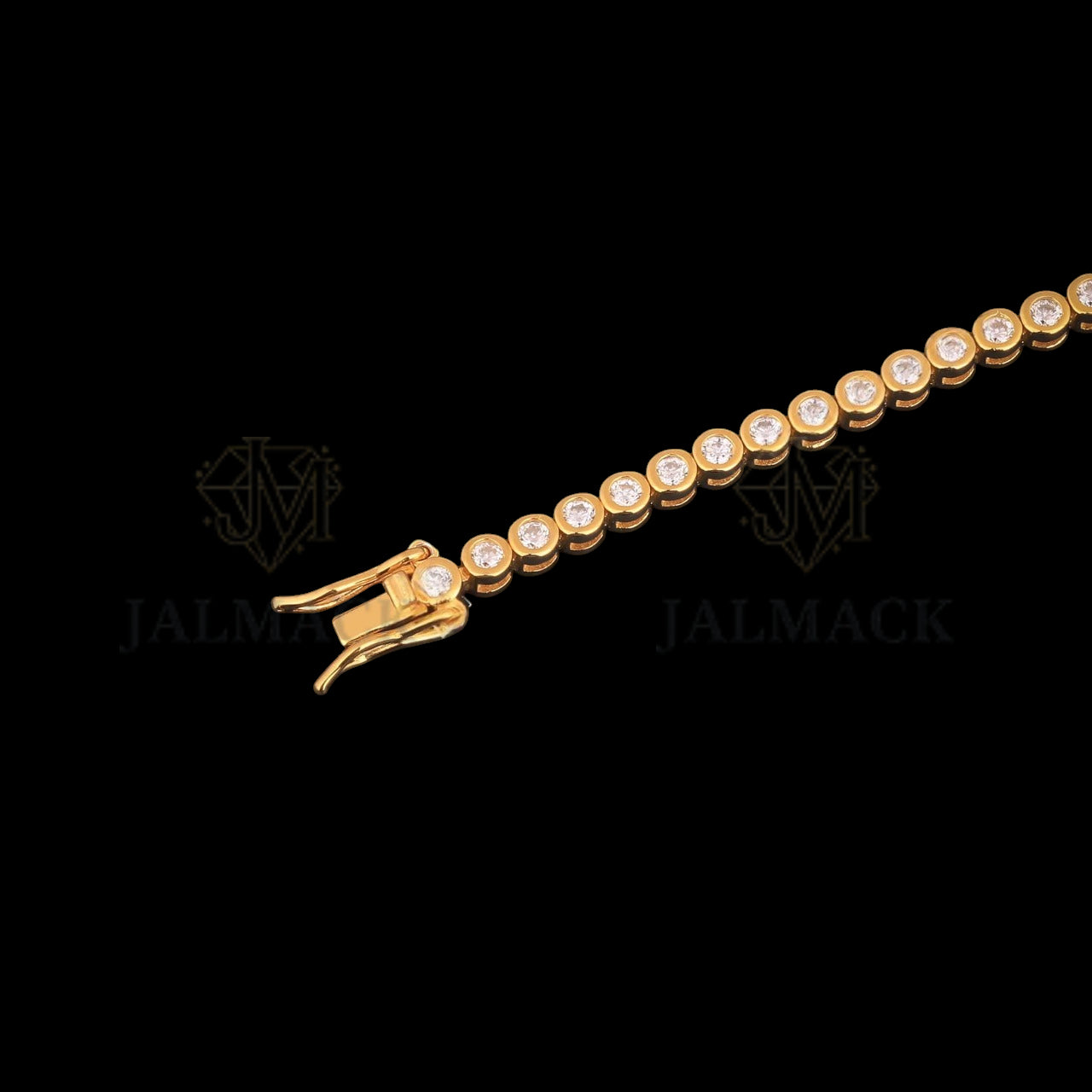 Yellow Gold Bezel Set Moissanite Tennis Bracelet VVS1 D Color
