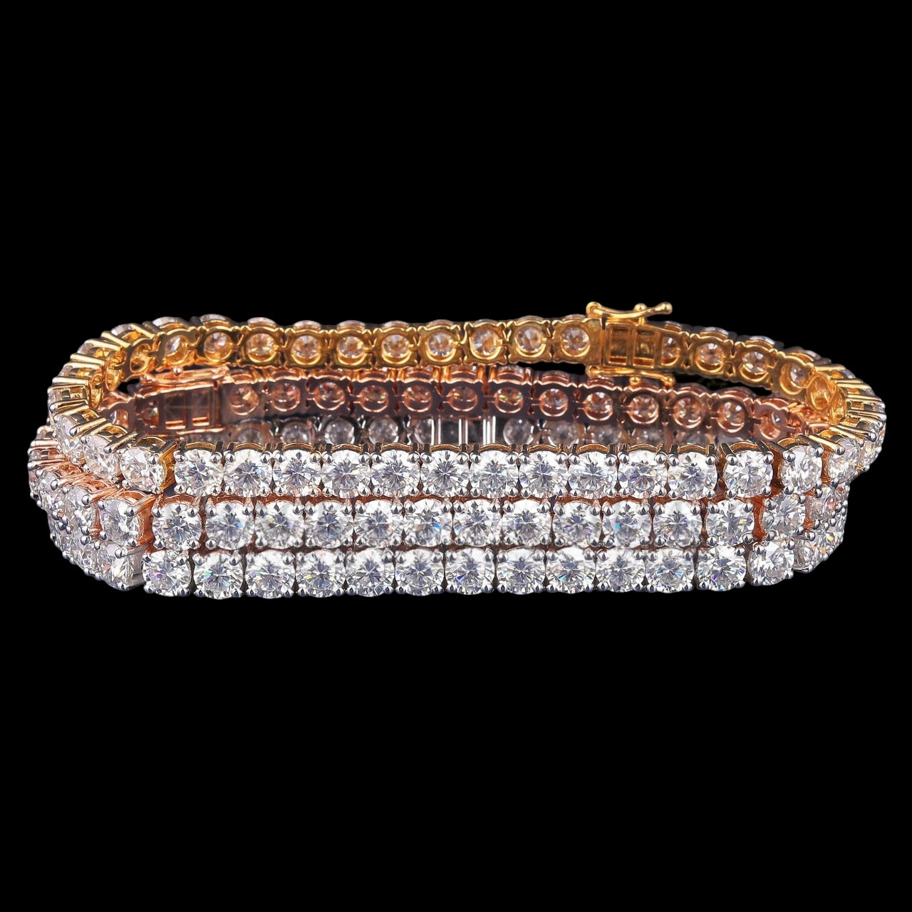 VVS1 Moissanite Tennis Bracelet in Gold, Silver and Rose Gold